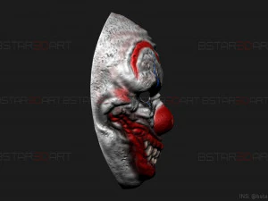 zombie bloody clown mask - scary halloween cosplay 3d print model 3D Print Model
