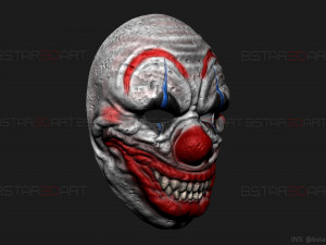 zombie bloody clown mask - scary halloween cosplay 3d print model 3D प्रिंट मॉडल