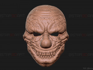 zombie bloody clown mask - scary halloween cosplay 3d print model 3D प्रिंट मॉडल