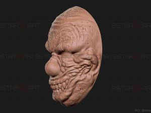 zombie bloody clown mask - scary halloween cosplay 3d print model 3D प्रिंट मॉडल