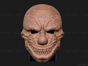 zombie bloody clown mask - scary halloween cosplay 3d print model 3D प्रिंट मॉडल