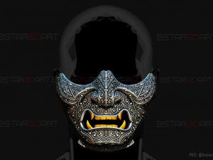 ghost of tsushima - ghost mask carved - samurai cosplay mask 3D Print Model