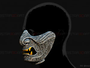 ghost of tsushima - ghost mask carved - samurai cosplay mask 3D Print Model