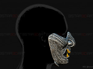 ghost of tsushima - ghost mask carved - samurai cosplay mask Modello di stampa 3D