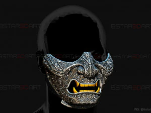 ghost of tsushima - ghost mask carved - samurai cosplay mask 3D Print Model