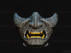 ghost of tsushima - ghost mask carved - samurai cosplay mask Modello di stampa 3D