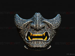 ghost of tsushima - ghost mask carved - samurai cosplay mask 3D Print Model