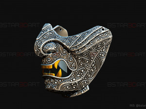 ghost of tsushima - ghost mask carved - samurai cosplay mask Modello di stampa 3D