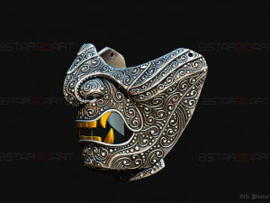 ghost of tsushima - ghost mask carved - samurai cosplay mask 3D Print Model