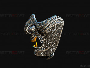 ghost of tsushima - ghost mask carved - samurai cosplay mask Modello di stampa 3D