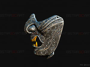 ghost of tsushima - ghost mask carved - samurai cosplay mask 3D Print Model
