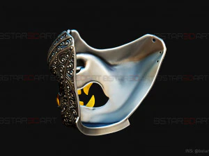 ghost of tsushima - ghost mask carved - samurai cosplay mask 3D Print Model