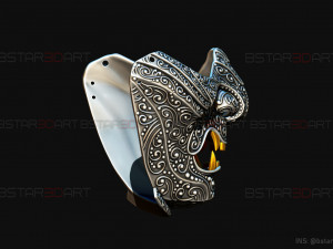 ghost of tsushima - ghost mask carved - samurai cosplay mask Modello di stampa 3D