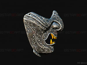 ghost of tsushima - ghost mask carved - samurai cosplay mask 3D Print Model