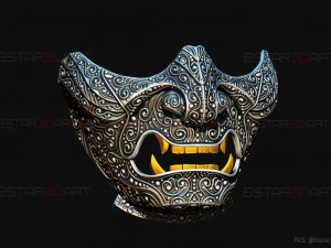 ghost of tsushima - ghost mask carved - samurai cosplay mask 3D Print Model