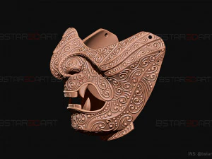 ghost of tsushima - ghost mask carved - samurai cosplay mask 3D Print Model