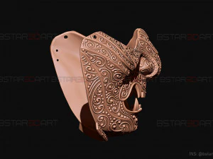 ghost of tsushima - ghost mask carved - samurai cosplay mask 3D Print Model
