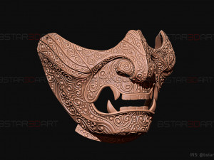 ghost of tsushima - ghost mask carved - samurai cosplay mask Modello di stampa 3D