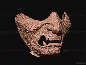 ghost of tsushima - ghost mask carved - samurai cosplay mask 3D Print Model