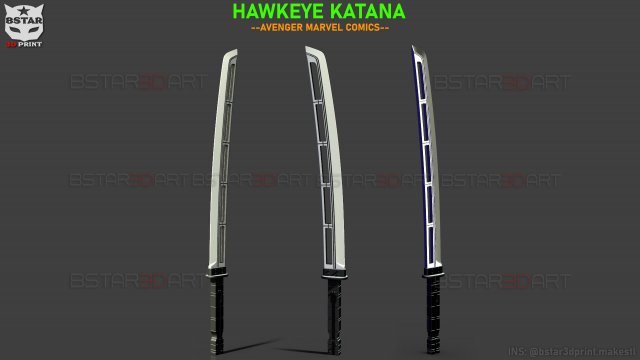 hawkeye katana sword - clint barton - avenger marvel comics 3d print model Model Cetak 3D .c4d .max .obj .3ds .fbx .stl .blend 