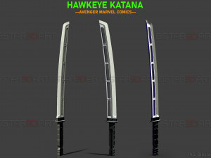 hawkeye katana sword - clint barton - avenger marvel comics 3d print model 3D Print Model