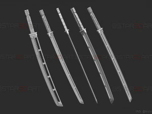 hawkeye katana sword - clint barton - avenger marvel comics 3d print model 3D Print Model
