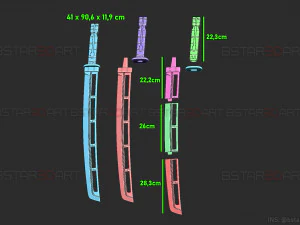 hawkeye katana sword - clint barton - avenger marvel comics 3d print model 3D Print Model