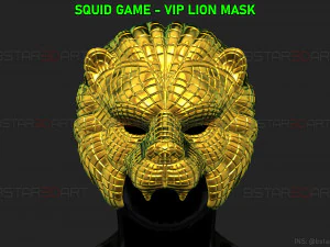 topeng permainan cumi - topeng singa vip model cetak 3d Model Cetak 3D