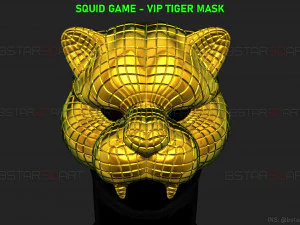 स्क्विड गेम मास्क - वीआईपी टाइगर मास्क कॉस्प्ले 3डी प्रिंट मॉडल 3D प्रिंट मॉडल