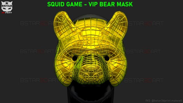 squid game mask - vip bear mask cosplay 3d print model Model do druku 3D .c4d .max .obj .3ds .fbx .stl .blend