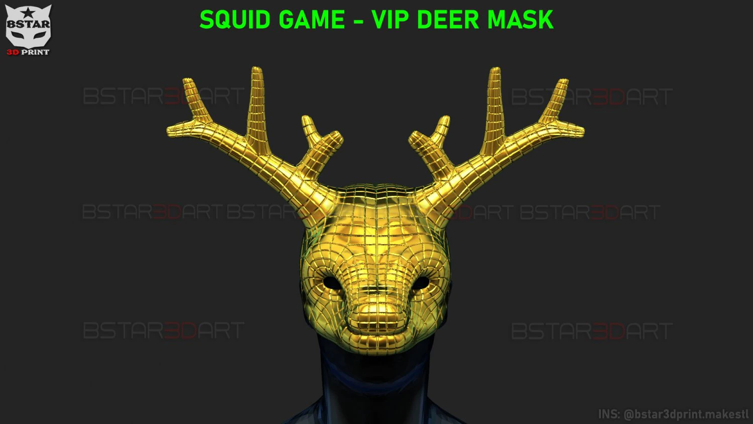 squid game mask - vip deer mask cosplay 3D Print Model .c4d .max .obj .3ds .fbx .stl .blend