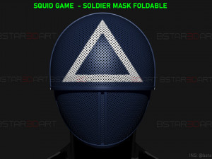 squid game mask - soldier mask foldable-moveable - with tutorial 3d print model Model do druku 3D