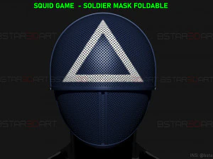 squid game mask - soldier mask foldable-moveable - with tutorial 3d print model 3D Print Model