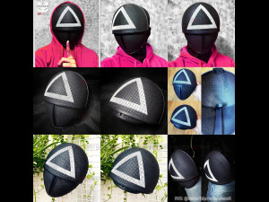 squid game mask - soldier mask foldable-moveable - with tutorial 3d print model Model do druku 3D