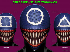 squid game mask - soldier venom mask fan art 3D प्रिंट मॉडल