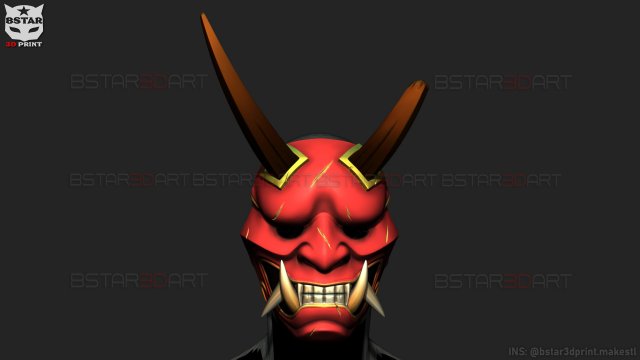 aragami 2 mask - oni devil mask - halloween cosplay Model do druku 3D .c4d .max .obj .3ds .fbx .stl .blend