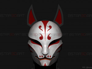 aragami 2 mask - kitsune mask - halloween cosplay 3D-Druckmodell