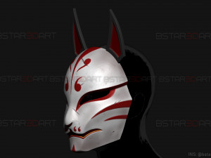 aragami 2 mask - kitsune mask - halloween cosplay 3D-Druckmodell