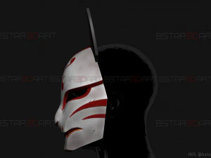 aragami 2 mask - kitsune mask - halloween cosplay 3D Print Model