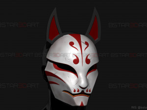 aragami 2 mask - kitsune mask - halloween cosplay 3D-Druckmodell