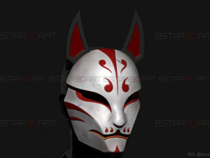 aragami 2 mask - kitsune mask - halloween cosplay 3D Print Model
