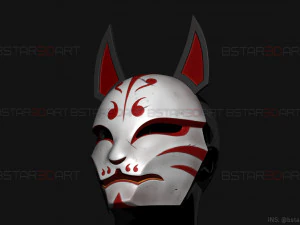 aragami 2 mask - kitsune mask - halloween cosplay 3D Print Model