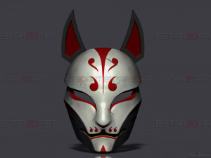 aragami 2 mask - kitsune mask - halloween cosplay 3D-Druckmodell