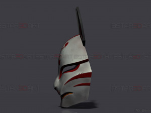 aragami 2 mask - kitsune mask - halloween cosplay 3D-Druckmodell