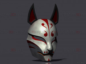 aragami 2 mask - kitsune mask - halloween cosplay 3D-Druckmodell