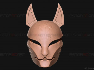 aragami 2 mask - kitsune mask - halloween cosplay 3D-Druckmodell