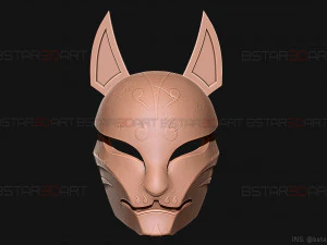 aragami 2 mask - kitsune mask - halloween cosplay 3D Print Model