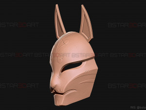 aragami 2 mask - kitsune mask - halloween cosplay 3D-Druckmodell
