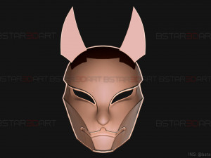 aragami 2 mask - kitsune mask - halloween cosplay 3D-Druckmodell
