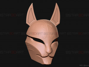 aragami 2 mask - kitsune mask - halloween cosplay 3D-Druckmodell